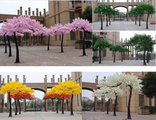 一棵仿真树，展现出了一年四季最美的色彩