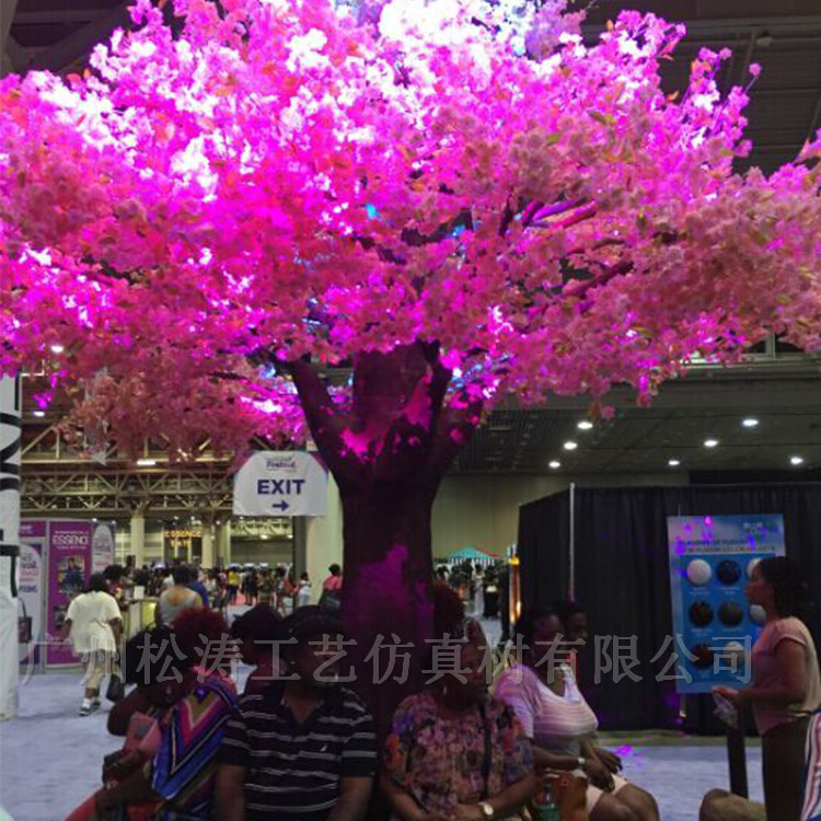 广州松涛人工仿真花树 人造假樱花树厂家直销